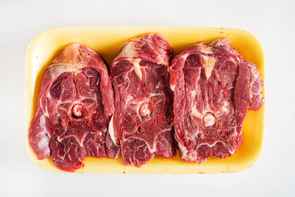 mutton meat on the white background - Valokuva, kuva