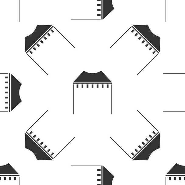 Γκρίζο Camping σκηνή εικονίδιο απομονωμένη αδιάλειπτη μοτίβο σε λευκό φόντο. Καρναβάλι σκηνή κάμπινγκ. Ψυχαγωγικό πάρκο. Εικονογράφηση διανύσματος - Διάνυσμα, εικόνα