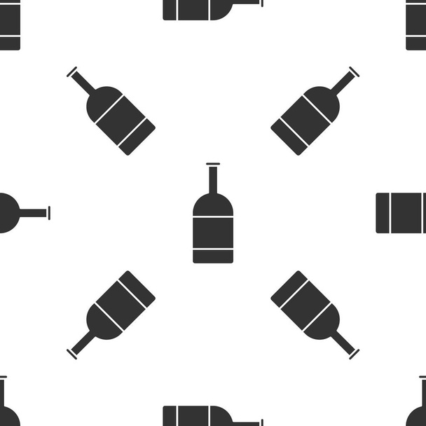 Grey Beer bottle icon isolated seamless pattern on white background. Vector Illustration - Vektor, obrázek