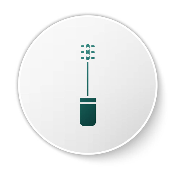 Ikona zeleného štětce řasenky izolovaná na bílém pozadí. Bílý knoflík. Vektorová ilustrace - Vektor, obrázek