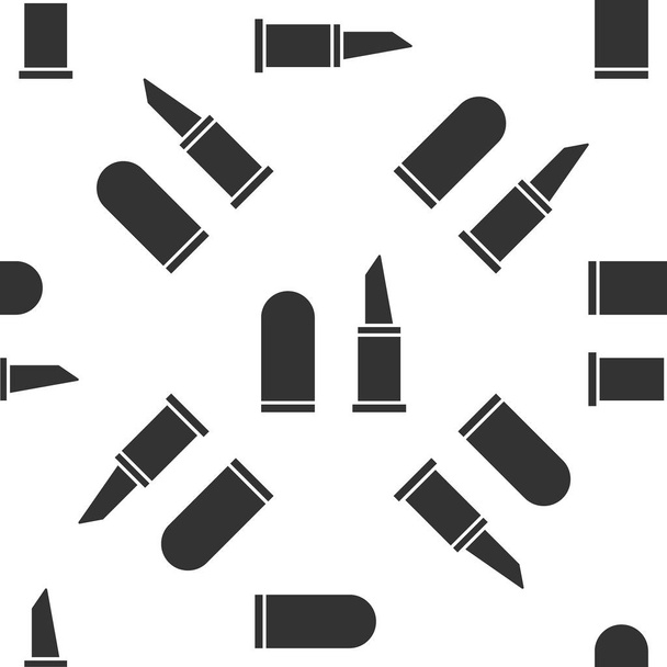 Grijze lippenstift pictogram geïsoleerd naadloos patroon op witte achtergrond. Vector Illustratie - Vector, afbeelding