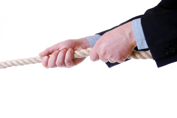 business team pulling up a rope - Photo, Image