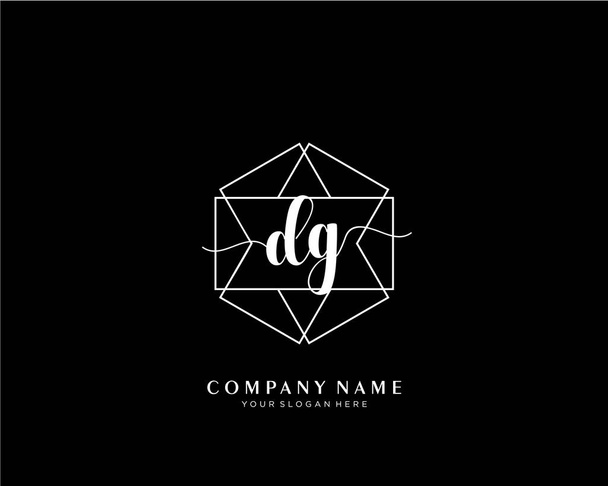 DG Initial handwriting logo geometric template vector - Vector, Image