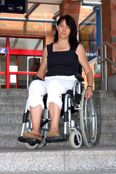 portrait of woman in wheelchair - 写真・画像