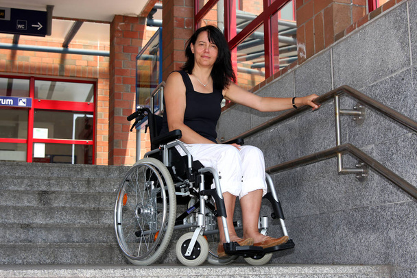 portrait of woman in wheelchair - Fotó, kép