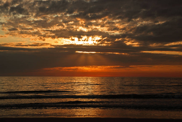 sunset on the beach noordwijk - Photo, Image
