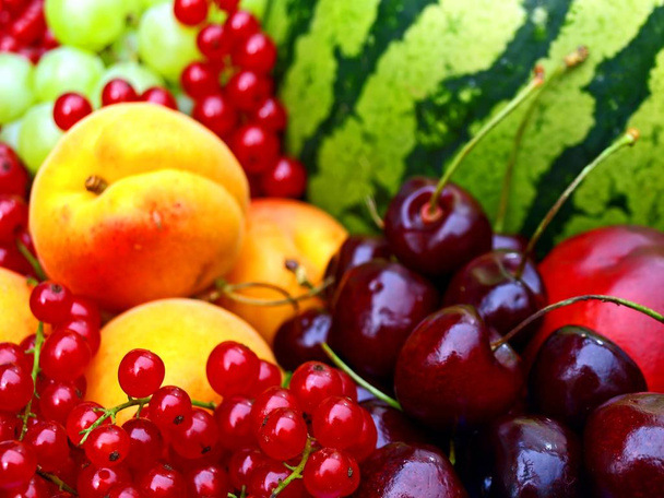 Fruit diversity, colorful fruits  - Fotoğraf, Görsel