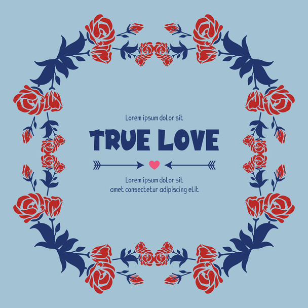 Wallpaper design for true love greeting card, with seamless style of leaf and floral frame. Vector - Vektori, kuva