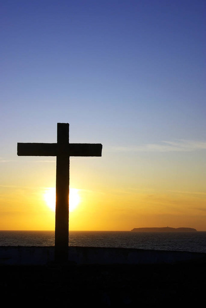 Cross of Christ to the Sunset. - Photo, Image