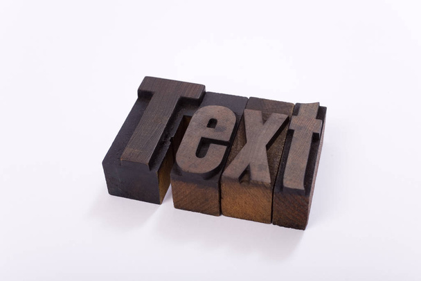 text from wooden letters - Foto, afbeelding