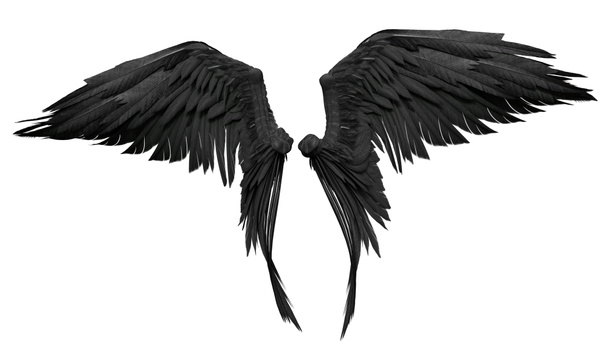3d επεξεργασμένα φτερά αγγέλου φαντασίας σε λευκό φόντο - 3d εικονογράφηση - Φωτογραφία, εικόνα