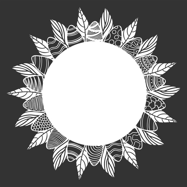Floral wreaths with copy space, nature decoration vector. - Vettoriali, immagini