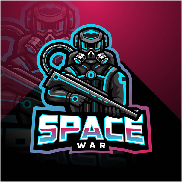 Space War esport λογότυπο μασκότ - Διάνυσμα, εικόνα