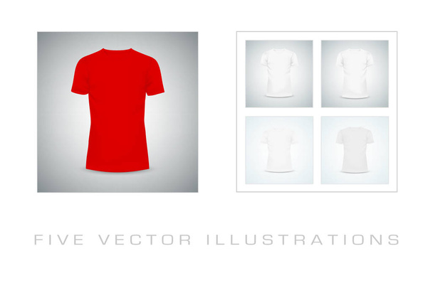 Male T-shirt template mockup - Vector, imagen