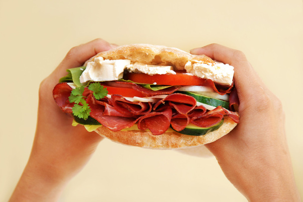 νόστιμα σάντουιτς με ζαμπόν και τυρί - Φωτογραφία, εικόνα