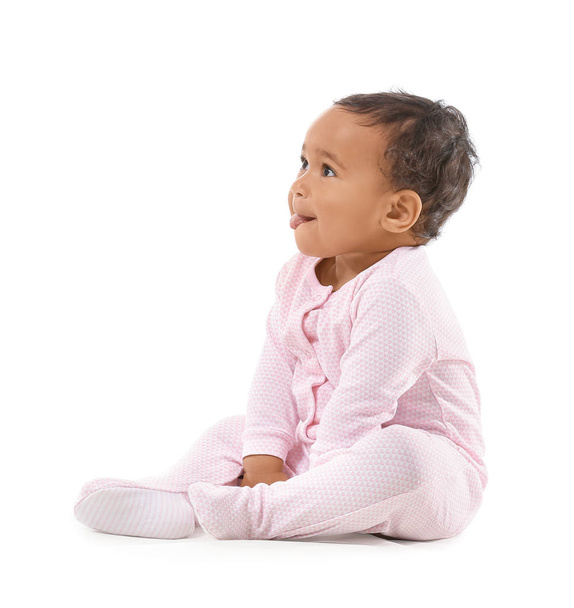 Cute African-American dziecko izolowane na białym - Zdjęcie, obraz