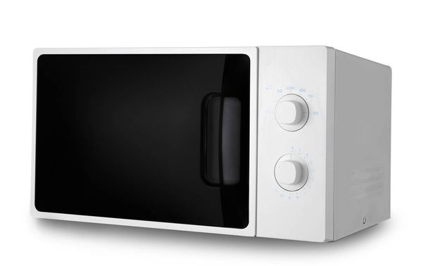Moderno horno de microondas sobre fondo blanco
 - Foto, imagen