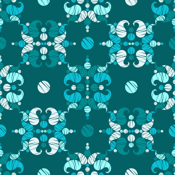 Paisley ornament. Polka dots. Ikat. Traditional ornament. Vector illustration for web design or print. - Vecteur, image
