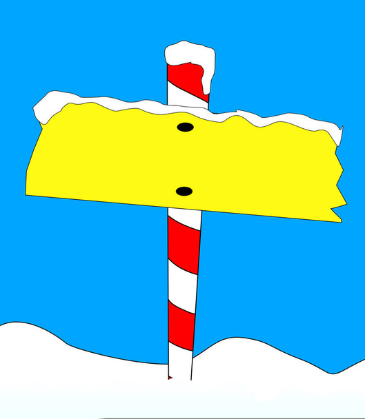 Blank drogowskaz z upadkiem śniegu - Wektor, obraz