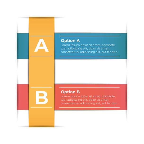 Plantilla de infografías de papel abstracto.. Concepto de negocio con 2 opciones
 - Vector, Imagen