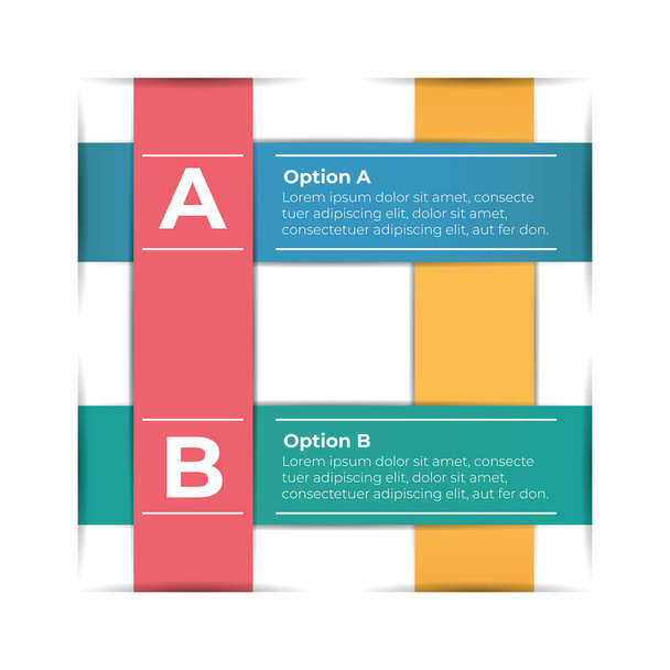 Plantilla de infografías de papel abstracto.. Concepto de negocio con 2 opciones
 - Vector, imagen