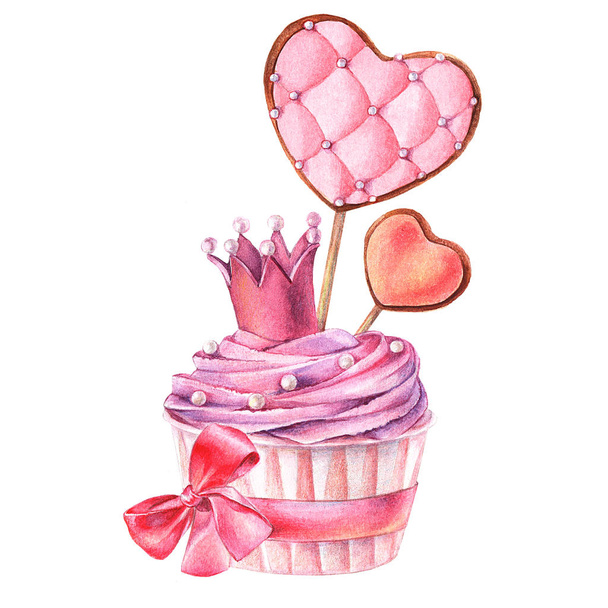 acuarela cupcake dulces
 - Foto, Imagen