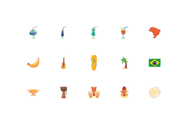 Isolato disegno vettoriale icona brasiliana set
 - Vettoriali, immagini