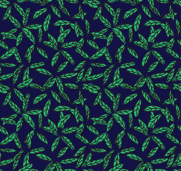 abstraktes botanisches Blatt nahtloses Muster - Vektor, Bild