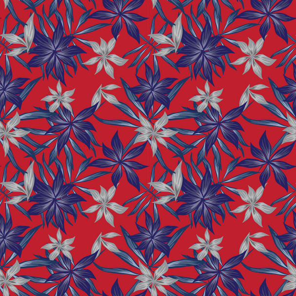 Patrón Tropical Floral sin costura botánica
 - Vector, Imagen