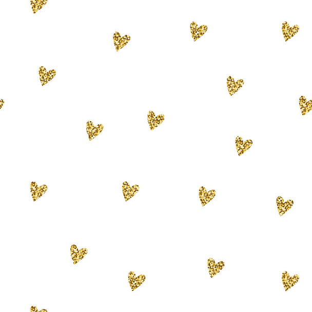 Seamless brilliant glitter hearts pattern - Vetor, Imagem