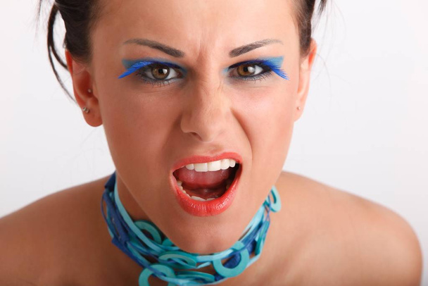 young woman makeup with emotion - Zdjęcie, obraz