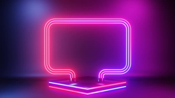 Neon background. Purple and blue neon background appears and disappears. Bright live neon background. Rounded frame version. 4K (76-326 frames are looped) - Footage, Video