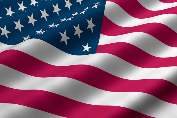 American Flag, 3d graphic waving flag - Φωτογραφία, εικόνα