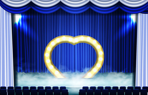 абстрактний фон символу серця на сцені та сидінні
 - Вектор, зображення