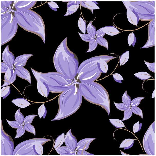 Vector abstract background flowers seamless pattern - Διάνυσμα, εικόνα