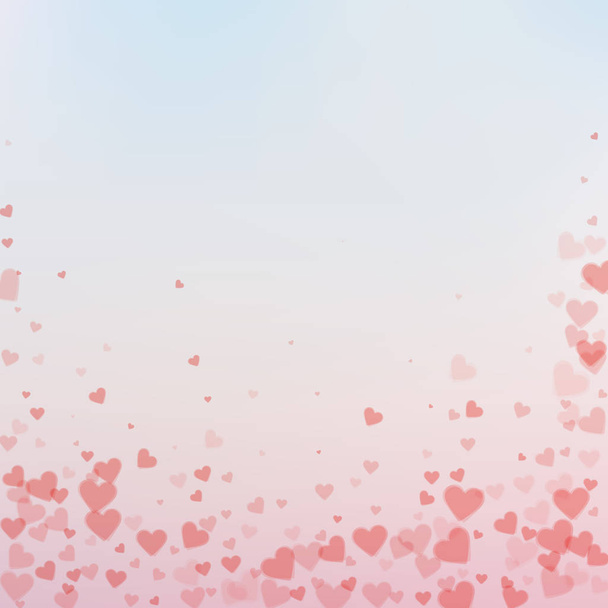 El corazón rojo ama los confettis. Día de San Valentín caída  - Vector, imagen