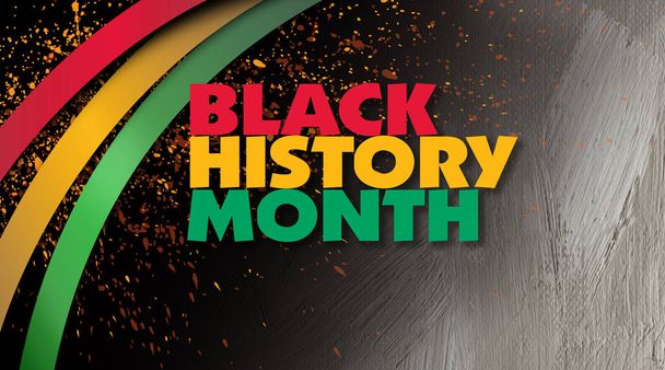 Black History Month traitement titre avec des rubans sur fond texture brushstroke
 - Photo, image