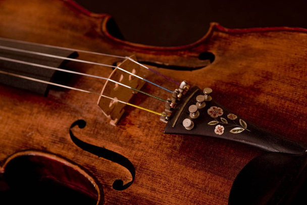 Violin, musical instrument, close up - Foto, afbeelding