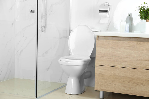 Stylish toilet bowl in modern bathroom interior - Foto, Imagem