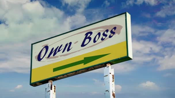 Street Sign the Way to Own Boss - Footage, Video