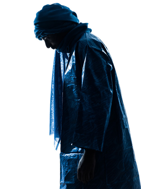 man Tuareg Portrait silhouette - Foto, afbeelding