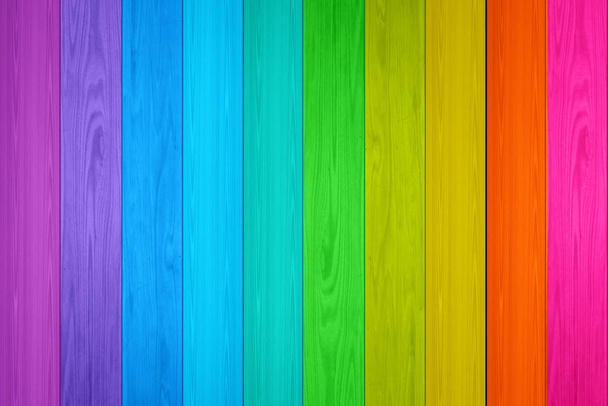 Rainbow colored wood texture background. - Photo, Image
