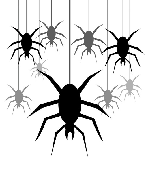 Background with spiders hanging on a web - Photo, Image