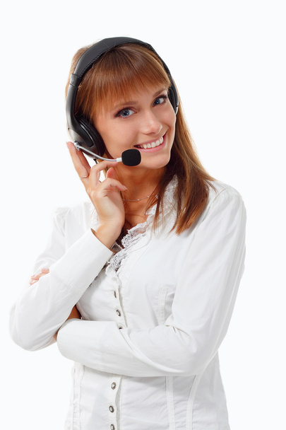 Support phone operator in headset - Foto, Bild