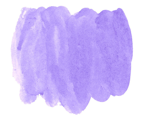 Lilac watercolor is a trend color, an isolated abstract spot with divorces and borders. Purple frame with copy space for text. - Фото, зображення