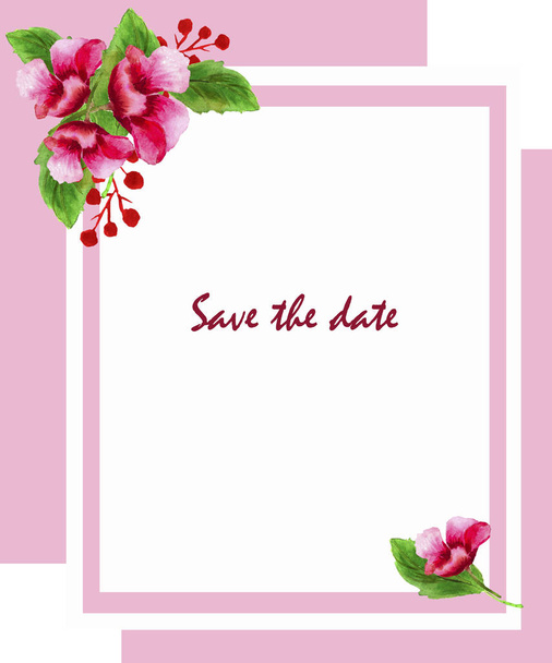 Briefkaarten om decoratieve bloemen en decor te feliciteren met een witte achtergrond - Foto, afbeelding