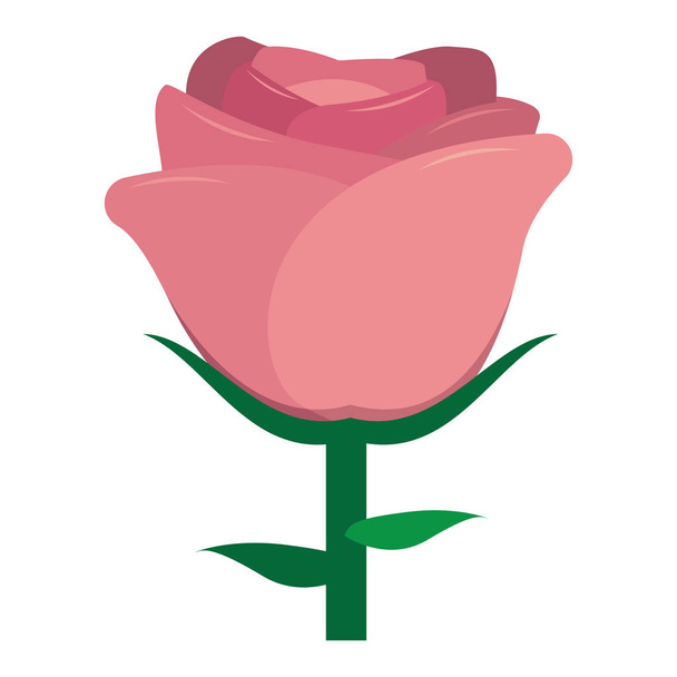 Vector cute kawaii rose colorful isolated - Vecteur, image