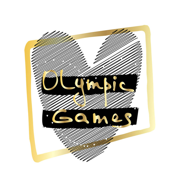 Olympic games hand written text and background in vector. Olympic games backdrop and lettering. - Vecteur, image