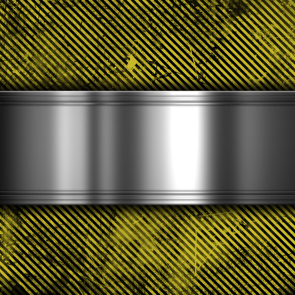 metal on grunge striped background - Photo, Image