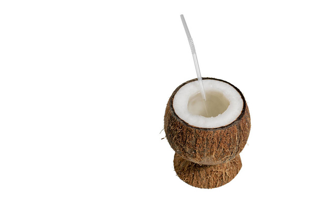 Coconut collage in the form of a drink mug - Fotoğraf, Görsel